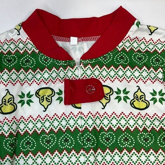 Dr. Seuss Grinch Christmas Toddler Red Green White Footless Sleeper Size 2 - Picture 5 of 7